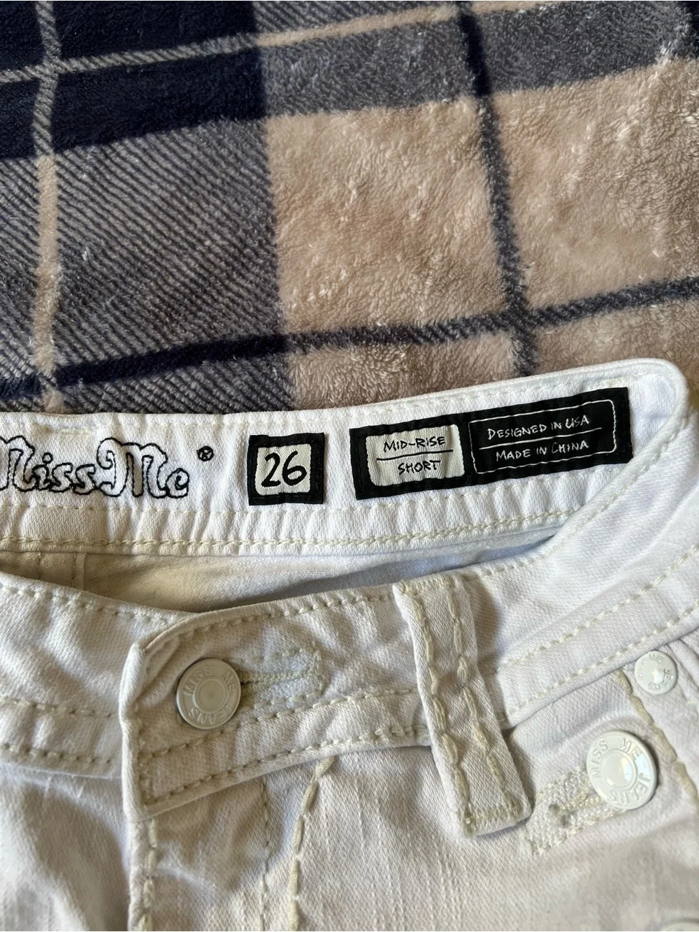 Miss Me White Denim Jean Shorts